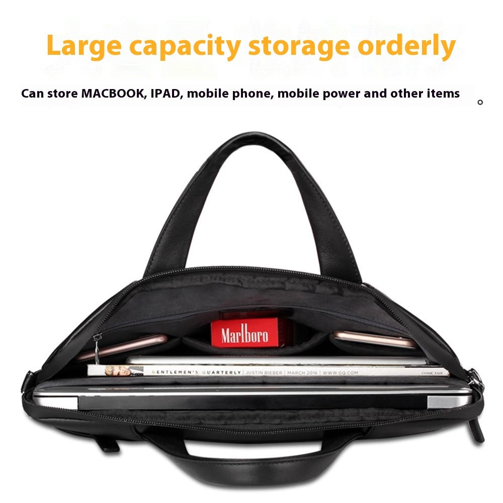 QIALINO For 13 Inch Universal Laptop Bag Genuine Cow Leather Notebook Carrying Case