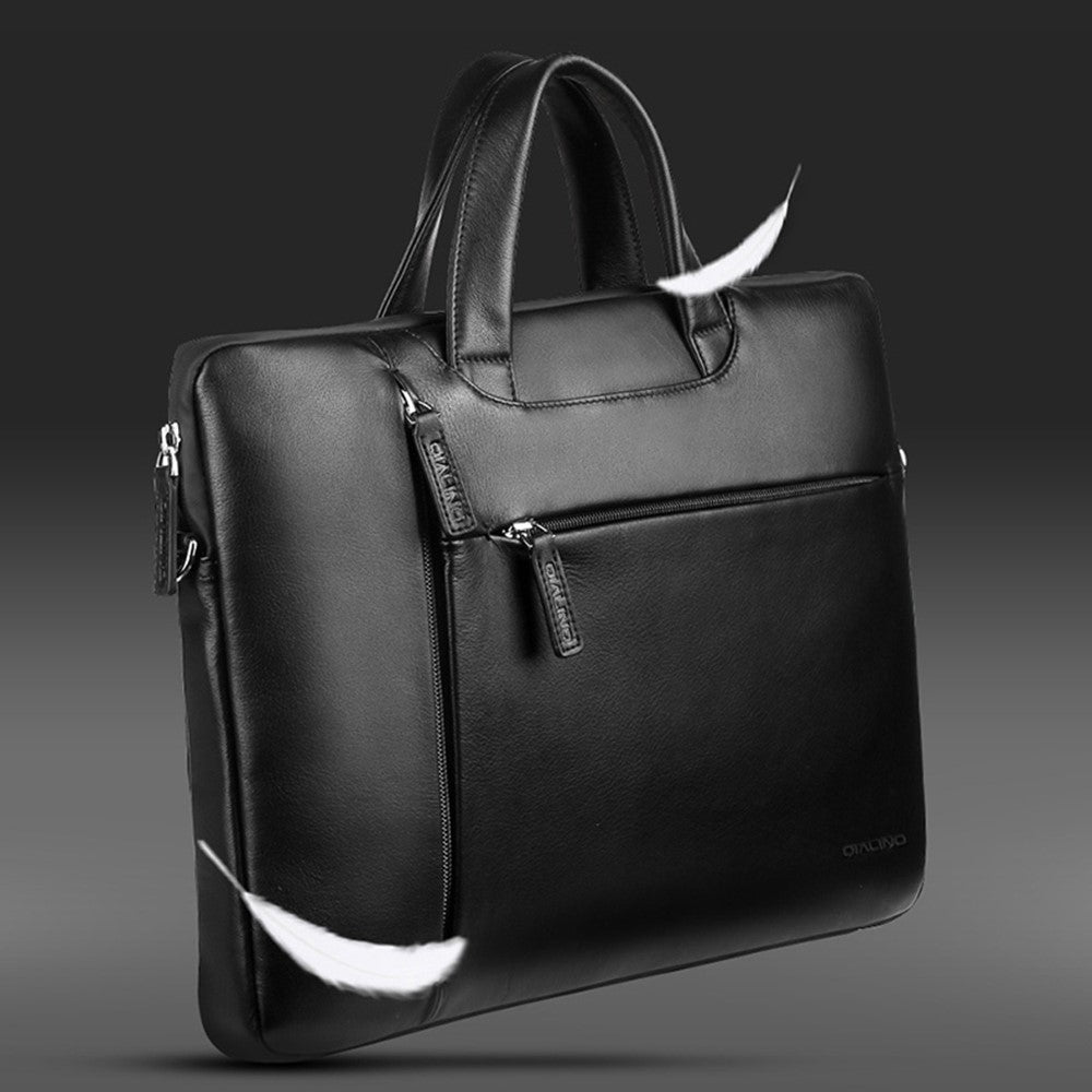 QIALINO For 13 Inch Universal Laptop Bag Genuine Cow Leather Notebook Carrying Case