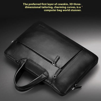 QIALINO For 13 Inch Universal Laptop Bag Genuine Cow Leather Notebook Carrying Case