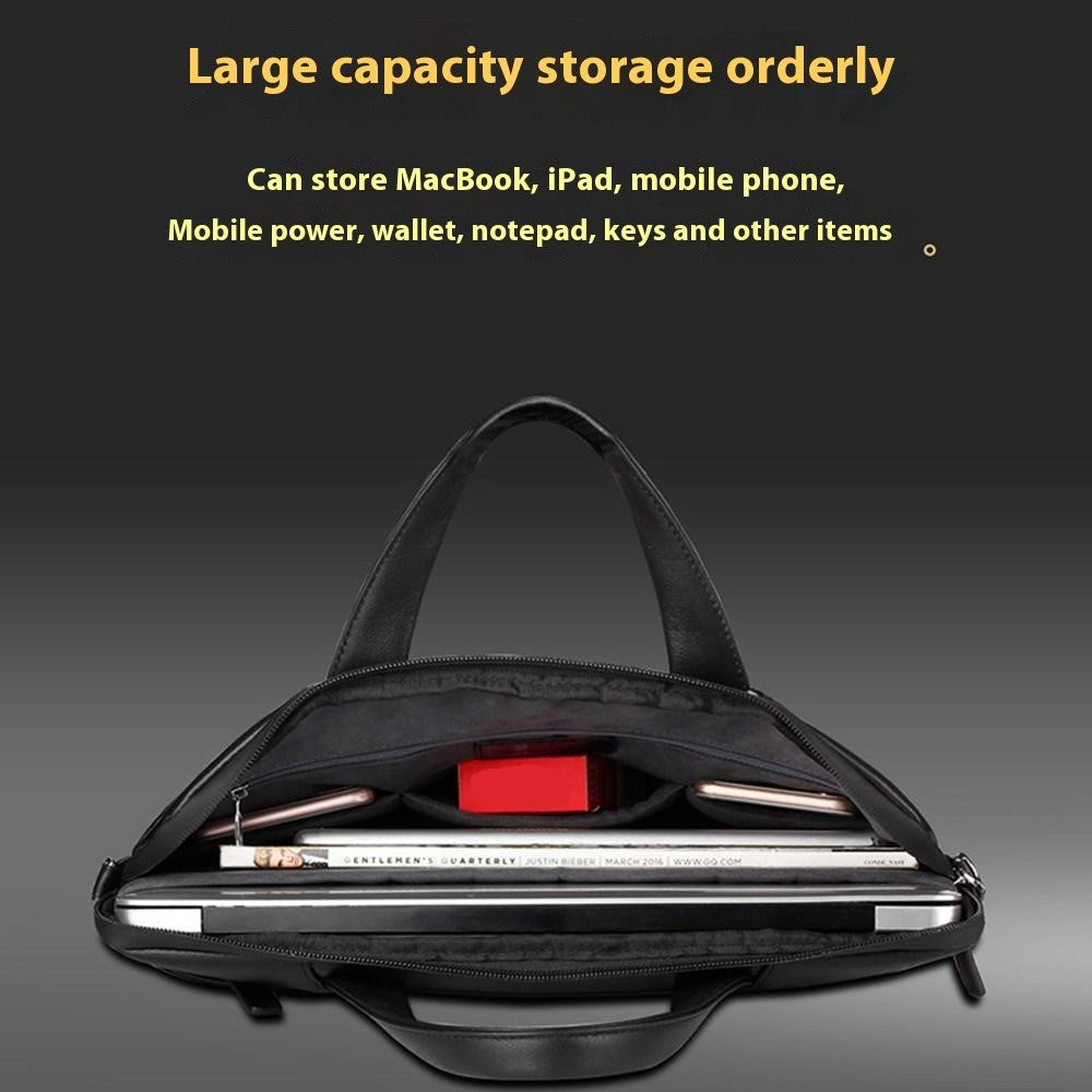 QIALINO For 13 Inch Universal Laptop Bag Genuine Cow Leather Notebook Carrying Case