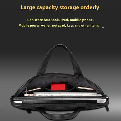 QIALINO For 13 Inch Universal Laptop Bag Genuine Cow Leather Notebook Carrying Case