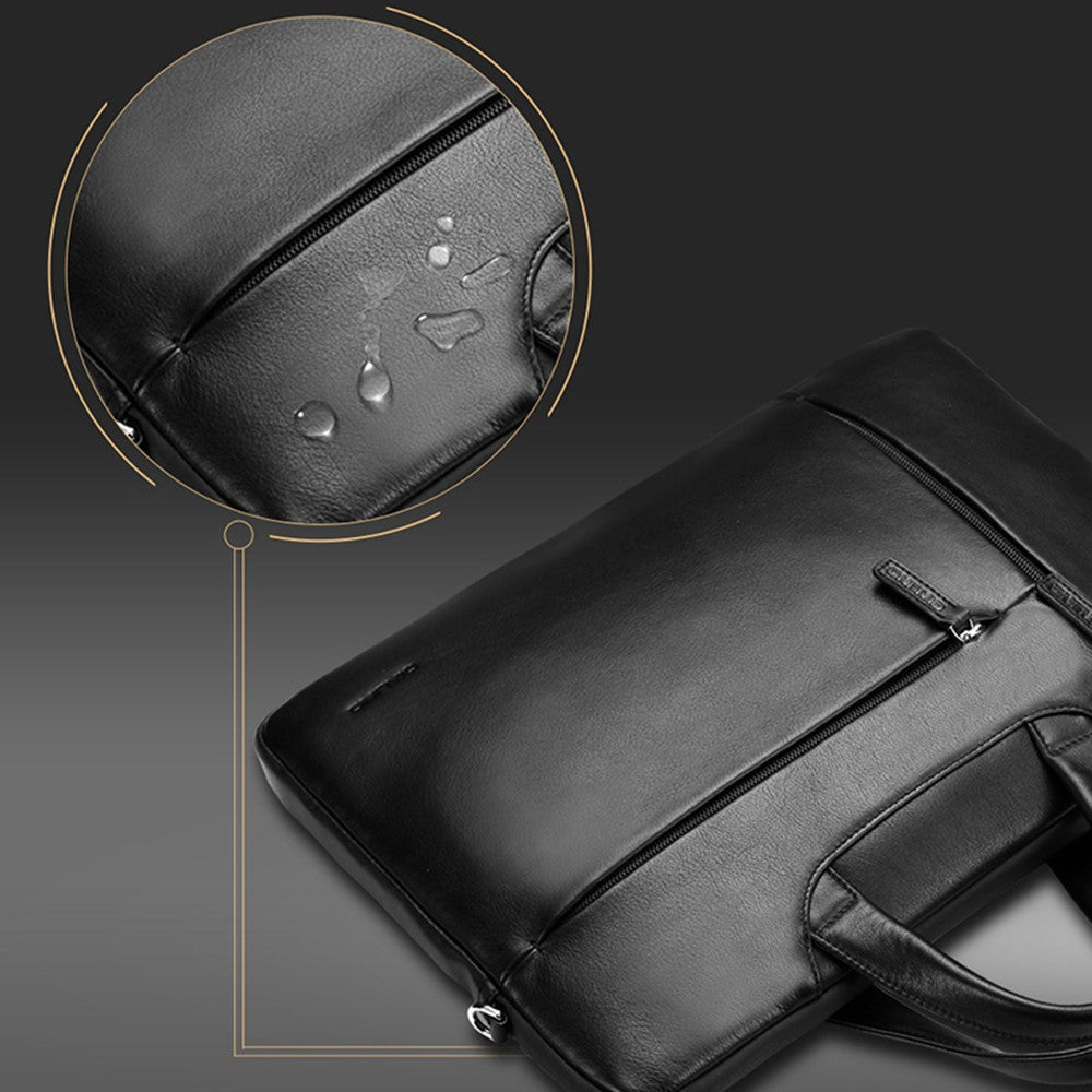 QIALINO For 13 Inch Universal Laptop Bag Genuine Cow Leather Notebook Carrying Case