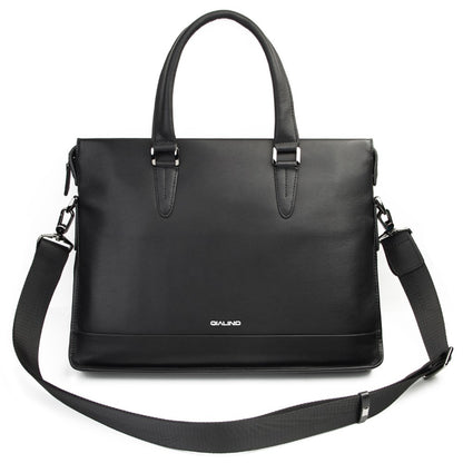 QIALINO For Universal 15 Inch Laptop Storage Bag Genuine Cow Leather Sleeve Case with Detachable Shoulder Strap