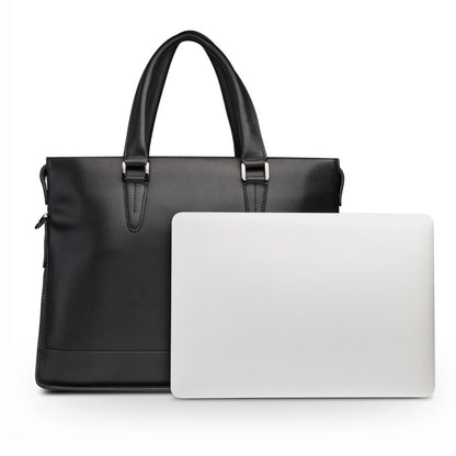 QIALINO For Universal 15 Inch Laptop Storage Bag Genuine Cow Leather Sleeve Case with Detachable Shoulder Strap