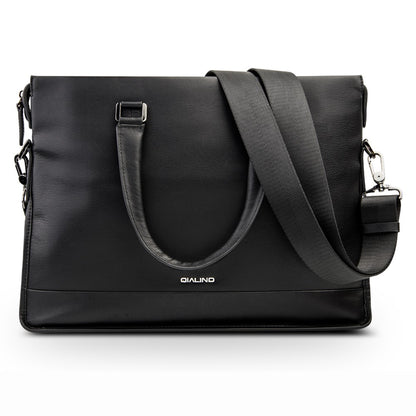 QIALINO For Universal 15 Inch Laptop Storage Bag Genuine Cow Leather Sleeve Case with Detachable Shoulder Strap