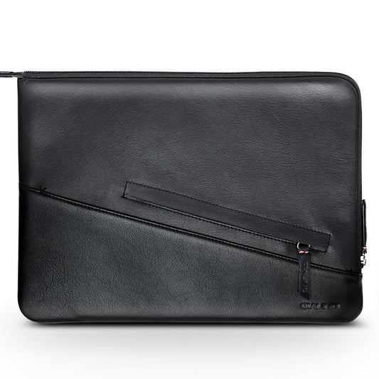 QIALINO Shockproof Case for 13 Inch Laptop Sleeve Bag Ultra Thin Wear Resistant Genuine Cow Leather Pouch