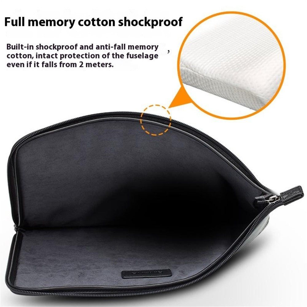 QIALINO Shockproof Case for 13 Inch Laptop Sleeve Bag Ultra Thin Wear Resistant Genuine Cow Leather Pouch