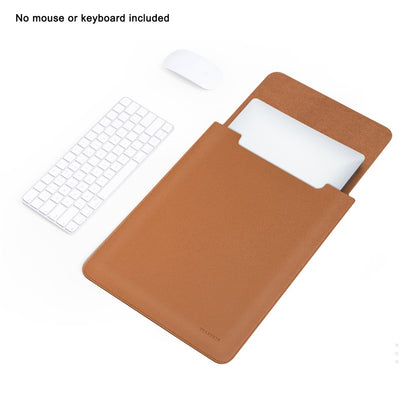 HUASHENG For 12 Inch Laptop Sleeve Ultra Thin PU Leather Portable Non Magnetic Vertical Notebook Bag