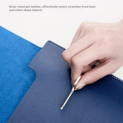 HUASHENG Vertical Laptop Sleeve with Mini Pouch for 13 / 13.3 / 14 Inch Notebook Bag Ultra Thin Portable PU Leather Case