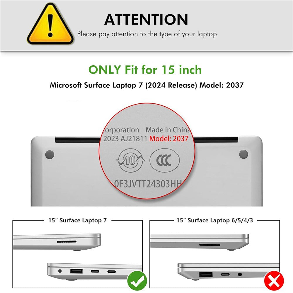 ENKAY HAT PRINCE For Microsoft Surface Laptop 15 (2037) Crystal Laptop Case Hard PC Anti Scratch Shockproof Cover