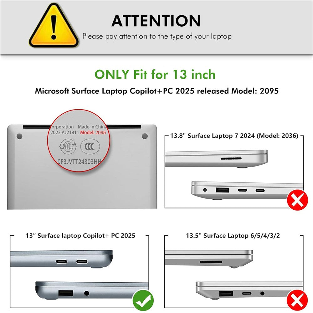 ENKAY HAT PRINCE For Microsoft Surface Laptop 13 (2095) Matte Laptop Case Hard PC Anti-fingerprint Shockproof Cover