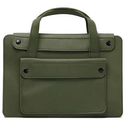 For 13.3  /  14 Inch Laptop Tote Bag Accordion Design Single Layer Pocket Large Capacity Notebook Handbag