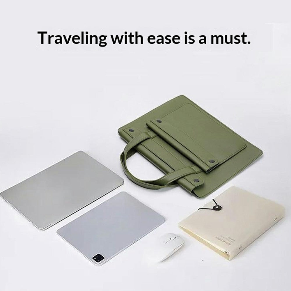 For 13.3  /  14 Inch Laptop Tote Bag Accordion Design Single Layer Pocket Large Capacity Notebook Handbag