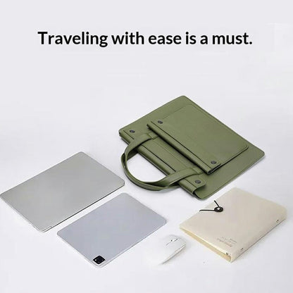For 13.3  /  14 Inch Laptop Tote Bag Accordion Design Single Layer Pocket Large Capacity Notebook Handbag