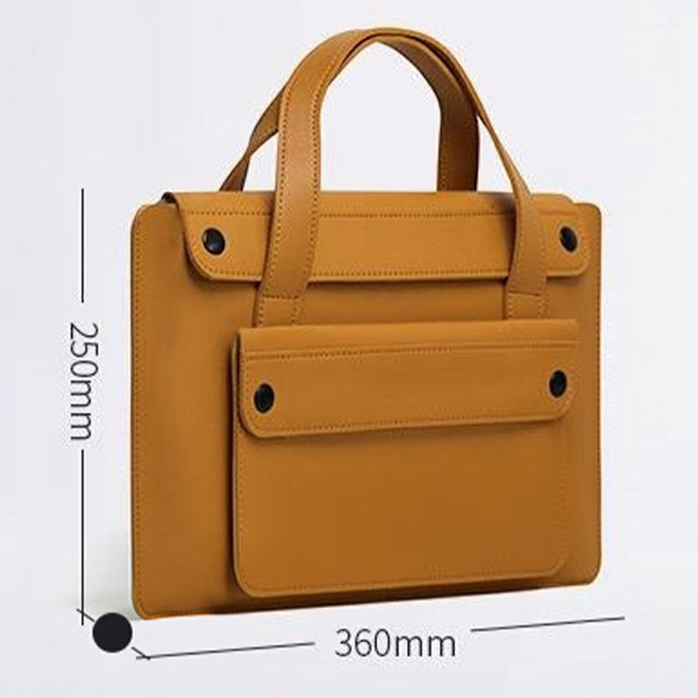 For 13.3  /  14 Inch Laptop Tote Bag Accordion Design Single Layer Pocket Large Capacity Notebook Handbag