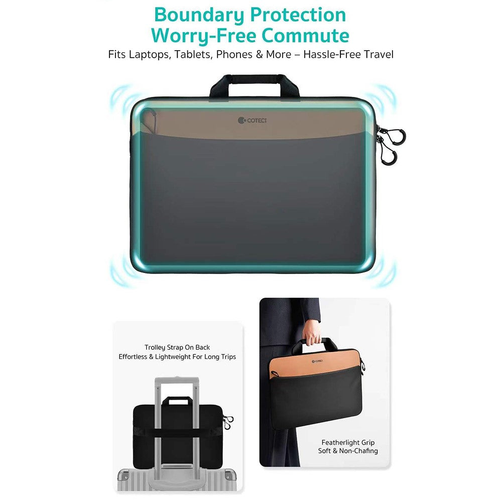 COTECI 13 - 14 Inch Laptop Bag Front Pocket Notebook Handbag Pouch for Travel School