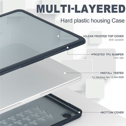 For MacBook Neo 13 inch (2026) Case 3-Layer Structure PC + TPU Shockproof Anti-scratch Laptop Protective Cover