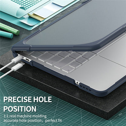For MacBook Neo 13 inch (2026) Dual-Color Case PC TPU Hybrid Shell with Kickstand Anti-scratch Laptop Cover