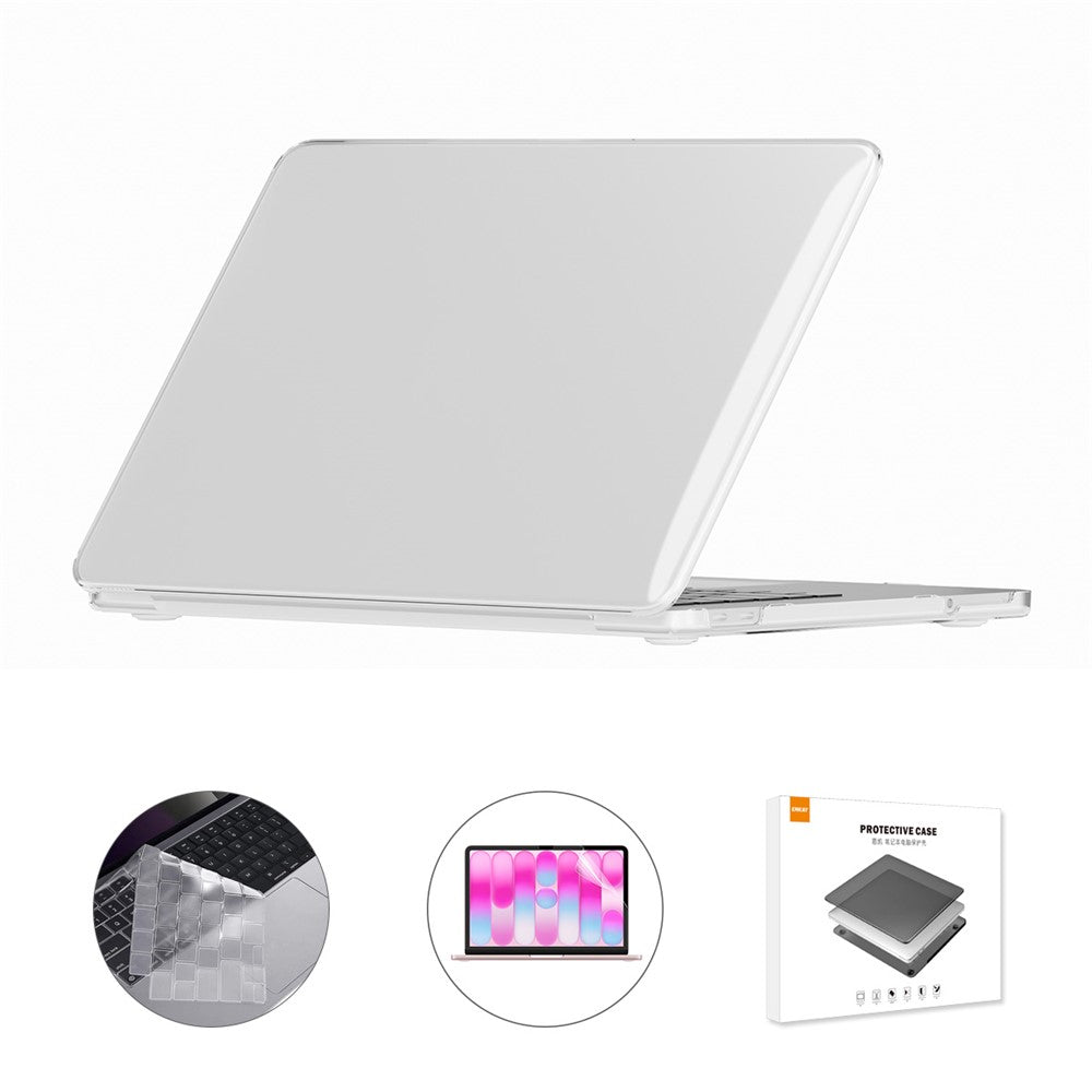 ENKAY HAT PRINCE For MacBook Neo 13 inch (2026) A3404 512G Crystal PC Laptop Case + Ultra Thin TPU Keyboard Cover + PET Screen Film 3 in 1 Kit, EU Keyboard Layout