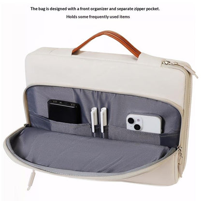 C108 Laptop Handheld Bag for 13-13.3 Inch Notebook Retractable Handle Waterproof Business Protective Sleeve Bag Multi-Pocket Shockproof Carrying Case