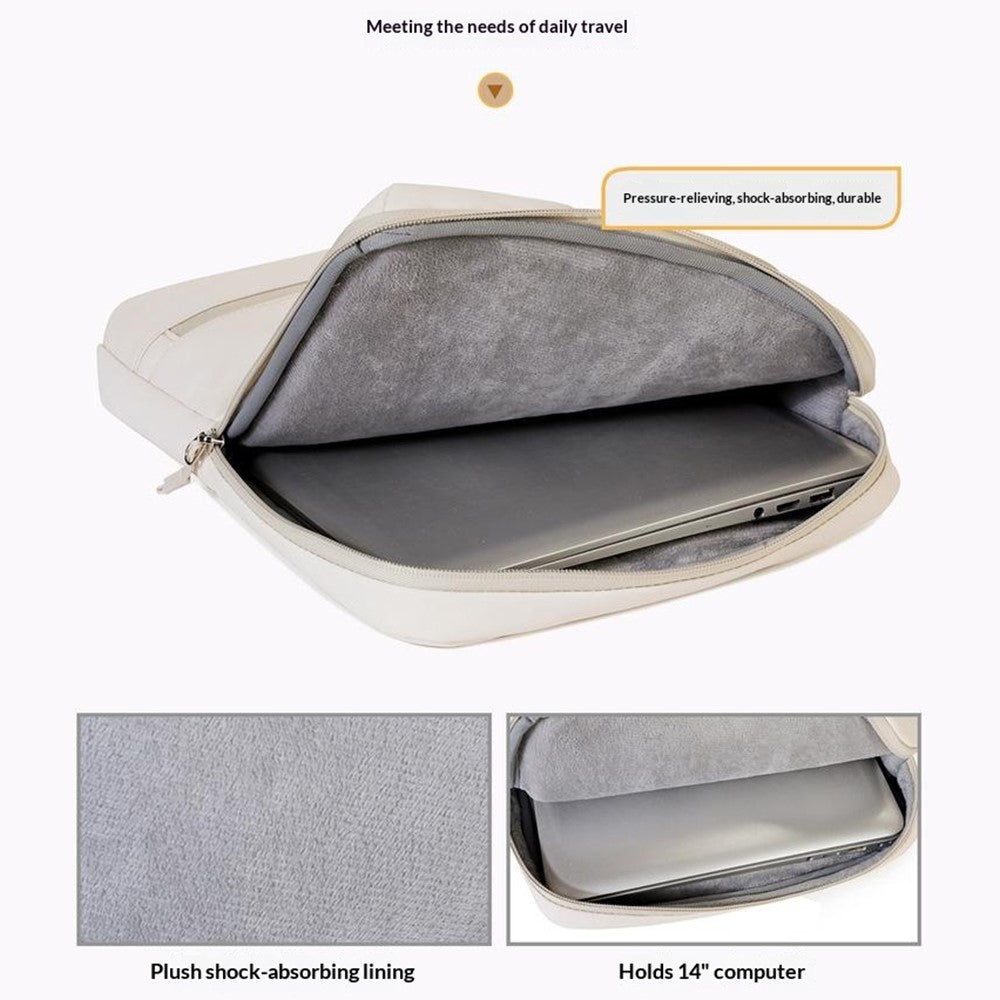 C108 Laptop Handheld Bag for 13-13.3 Inch Notebook Retractable Handle Waterproof Business Protective Sleeve Bag Multi-Pocket Shockproof Carrying Case