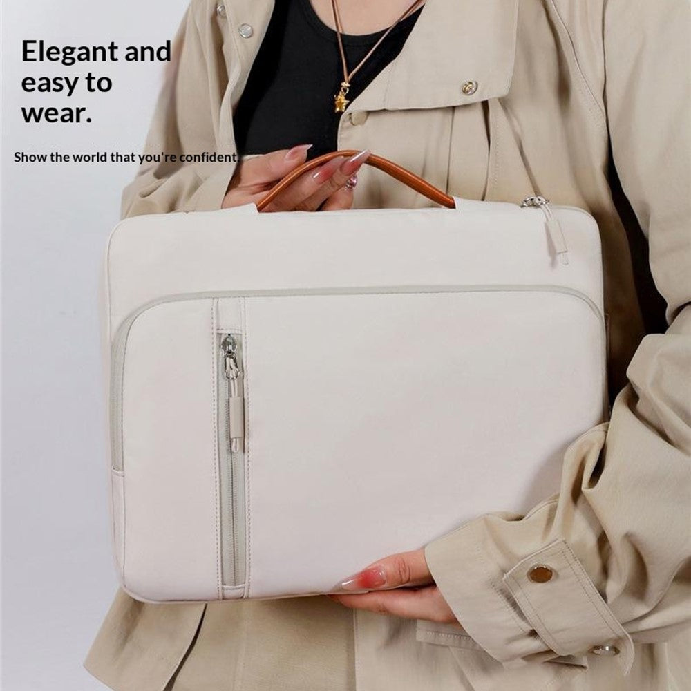 C108 Laptop Handheld Bag for 14-14.6 Inch Notebook Retractable Handle Waterproof Business Protective Sleeve Bag Multi-Pocket Shockproof Carrying Case