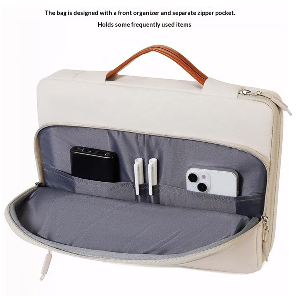 C108 Laptop Handheld Bag for 14-14.6 Inch Notebook Retractable Handle Waterproof Business Protective Sleeve Bag Multi-Pocket Shockproof Carrying Case