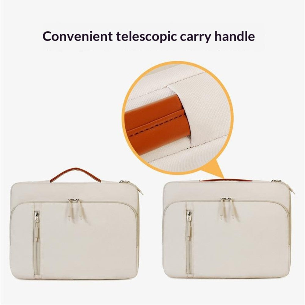 C108 Laptop Handheld Bag for 14-14.6 Inch Notebook Retractable Handle Waterproof Business Protective Sleeve Bag Multi-Pocket Shockproof Carrying Case
