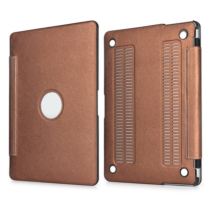 PU Leather + PC Laptop Protective Shell Cover with Heat Dissipation Hollow-out Design for MacBook Pro 15.4 inch (A1707/A1990)