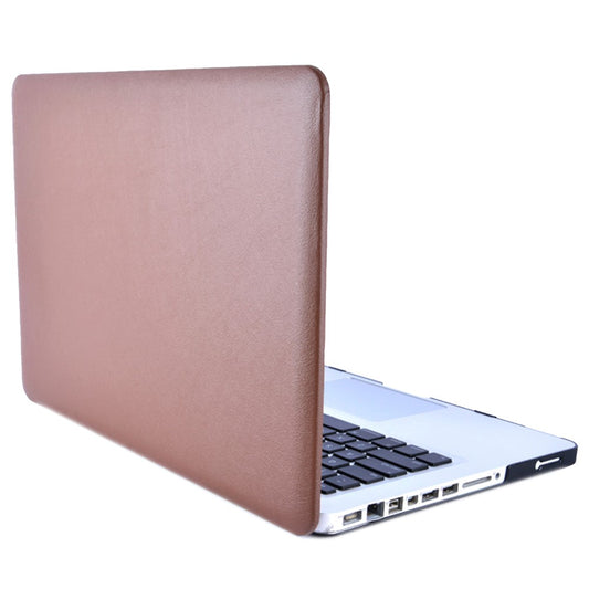 Anti-scratch PU Leather Coated PC Protective Case with Hollow-out Bottom for MacBook Air 13.3-inch (A1932/A2179/A2337)