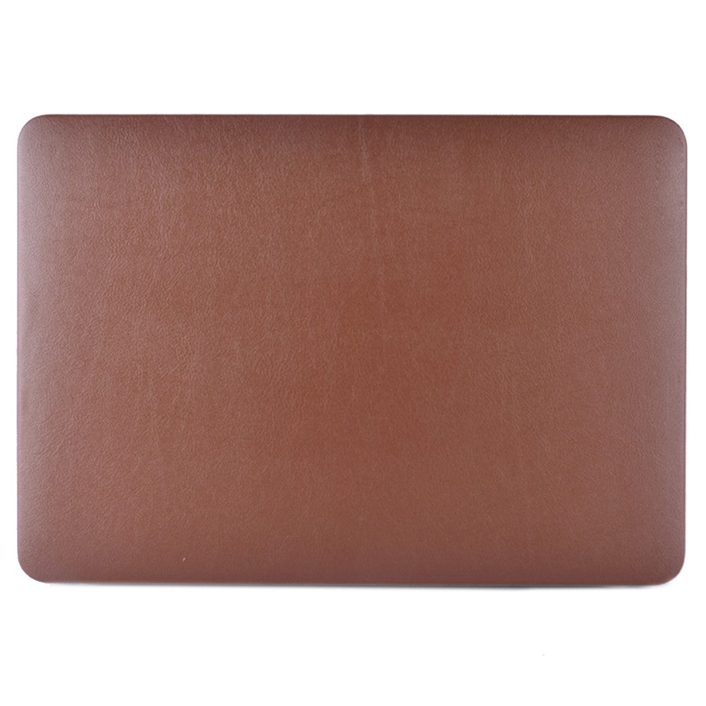 Anti-scratch PU Leather Coated PC Protective Case with Hollow-out Bottom for MacBook Air 13.3-inch (A1932/A2179/A2337)