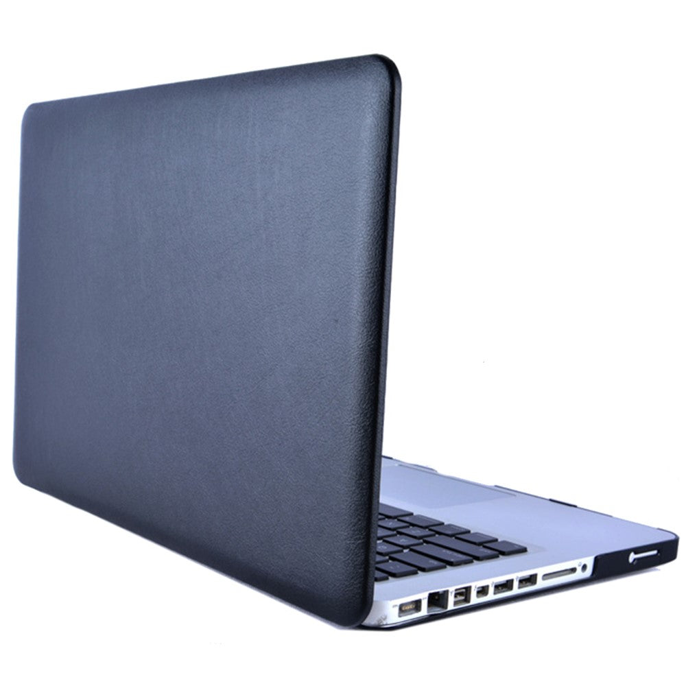 Anti-scratch PU Leather Coated PC Protective Case with Hollow-out Bottom for MacBook Air 13.3-inch (A1932/A2179/A2337)