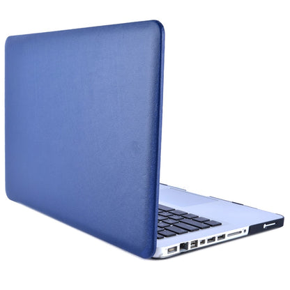 Anti-scratch PU Leather Coated PC Protective Case with Hollow-out Bottom for MacBook Air 13.3-inch (A1932/A2179/A2337)