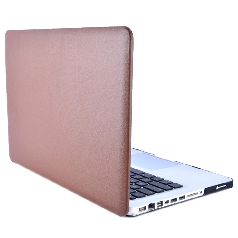 Shockproof PU Leather + PC Protective Case with Hollow-out Bottom for MacBook Pro 13.3-inch (A1706/A1708/A1989/A2159/A2289/A2251/A2338)