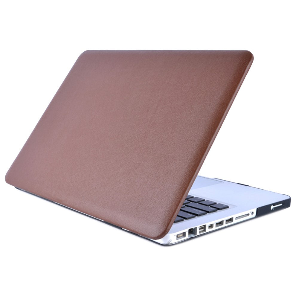 Shockproof PU Leather + PC Protective Case with Hollow-out Bottom for MacBook Pro 13.3-inch (A1706/A1708/A1989/A2159/A2289/A2251/A2338)