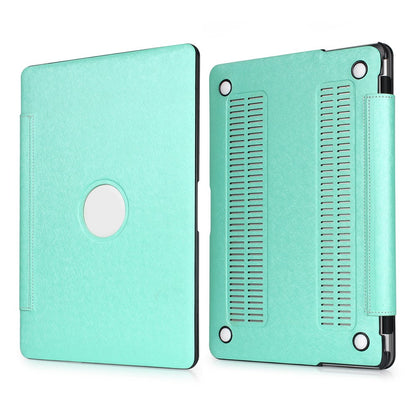 PU Leather + PC Protective Shell Cover with Hollow-out Bottom for MacBook Air 13.3 inch (A1932/A2179/A2337)