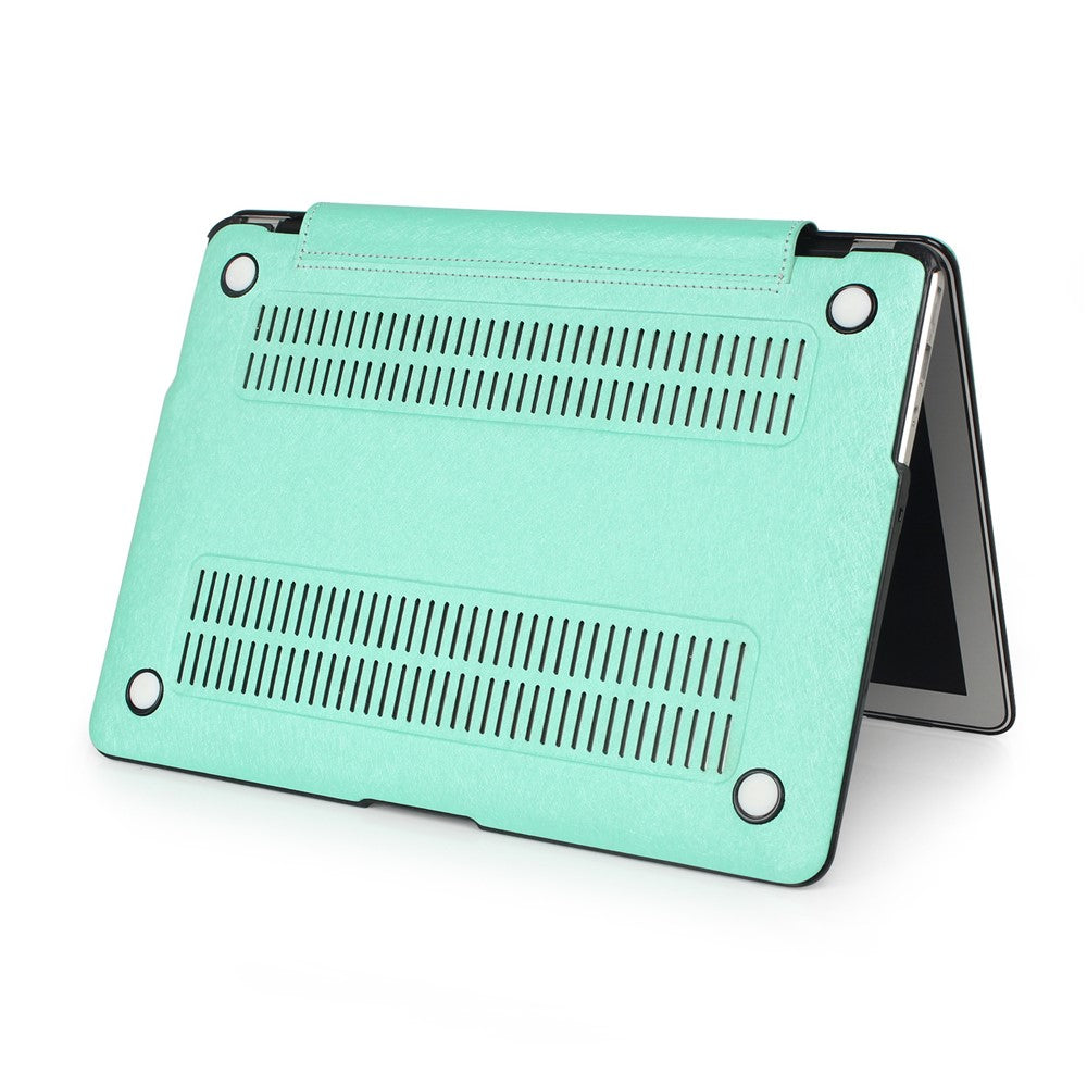PU Leather + PC Protective Shell Cover with Hollow-out Bottom for MacBook Air 13.3 inch (A1932/A2179/A2337)