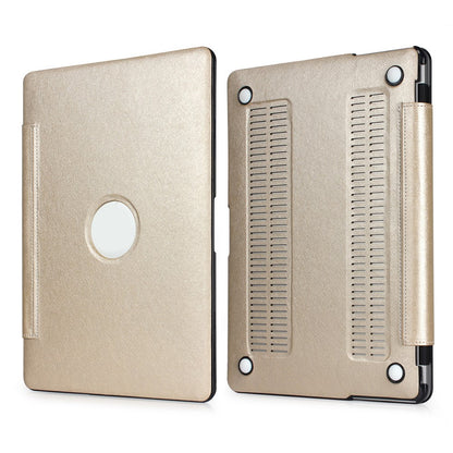 PU Leather + PC Protective Shell Cover with Hollow-out Bottom for MacBook Air 13.3 inch (A1932/A2179/A2337)