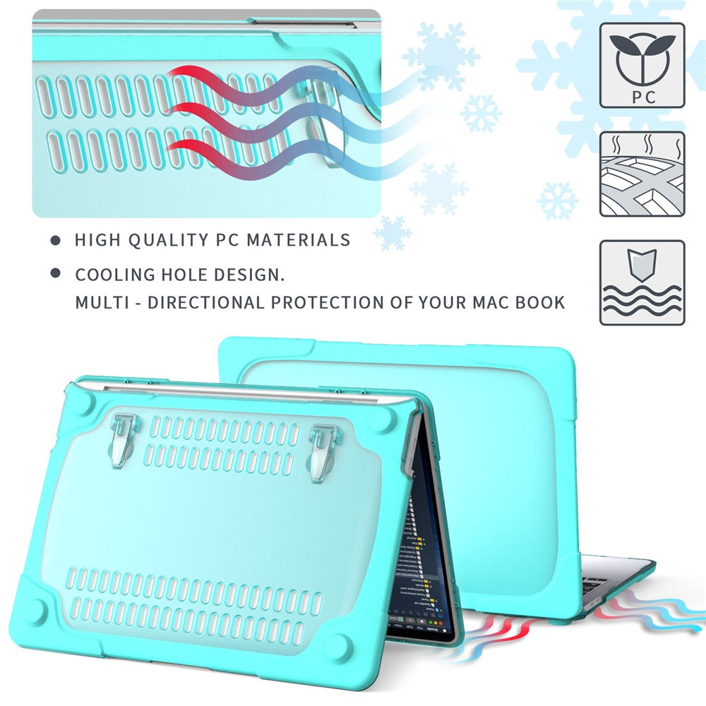 Hard PC Laptop Case Sleeve Notebook Computer Cover with Supporting Stand for MacBook Pro 13'' A2251 / A2289 / A2338
