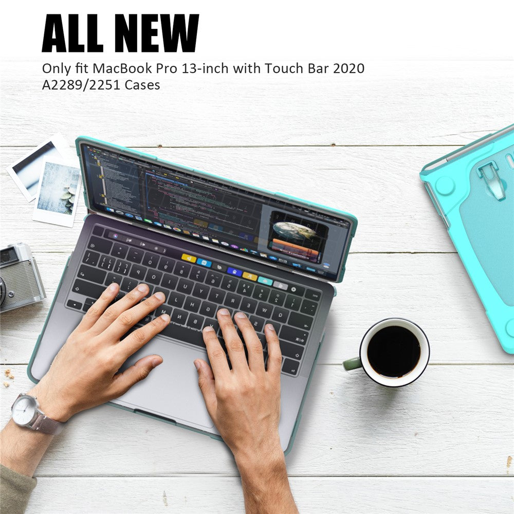 Hard PC Laptop Case Sleeve Notebook Computer Cover with Supporting Stand for MacBook Pro 13'' A2251 / A2289 / A2338