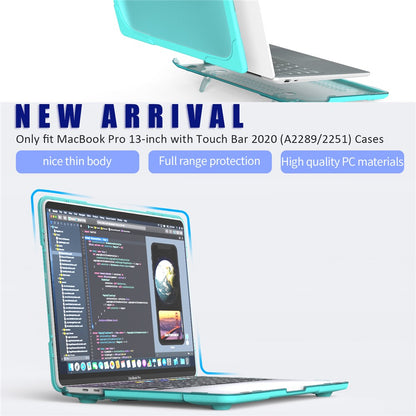 Hard PC Laptop Case Sleeve Notebook Computer Cover with Supporting Stand for MacBook Pro 13'' A2251 / A2289 / A2338