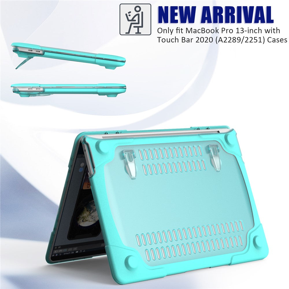 Hard PC Laptop Case Sleeve Notebook Computer Cover with Supporting Stand for MacBook Pro 13'' A2251 / A2289 / A2338