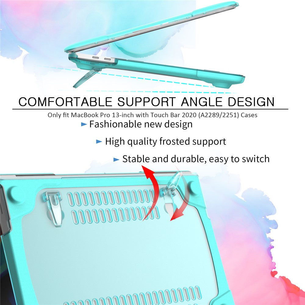 Hard PC Laptop Case Sleeve Notebook Computer Cover with Supporting Stand for MacBook Pro 13'' A2251 / A2289 / A2338