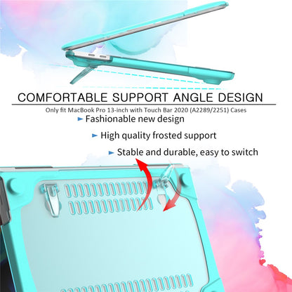 Hard PC Laptop Case Sleeve Notebook Computer Cover with Supporting Stand for MacBook Pro 13'' A2251 / A2289 / A2338