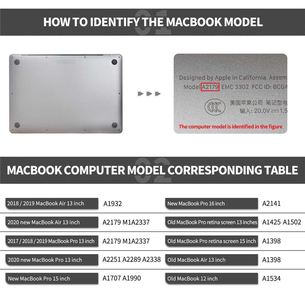 Supporting Stand PC Laptop Case Protective Notebook Cover for MacBook Air 13'' A1932 / A2179 / A2337