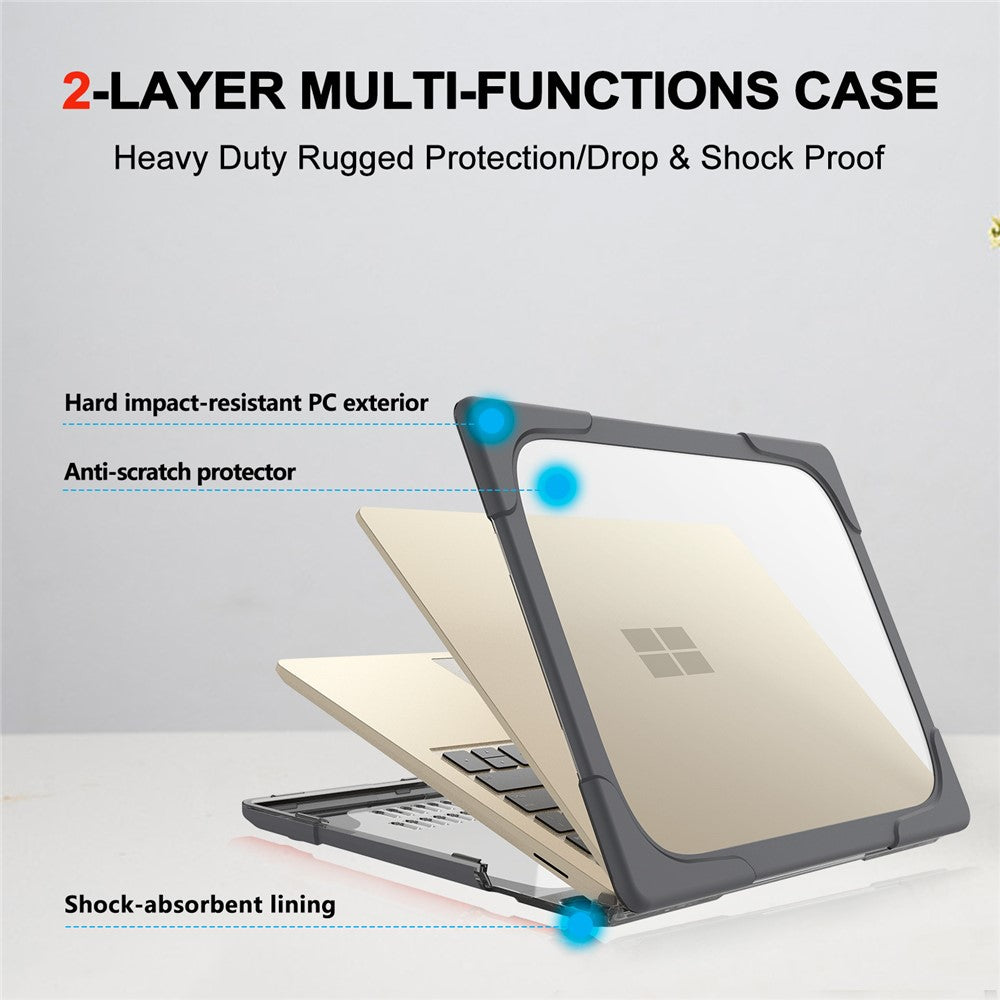 Hard PC Laptop Case with Kickstand for Microsoft Surface Laptop 2 / 3 / 4 / 5 15-inch 1873 / 1953 / 1979 Metal Keyboard Version