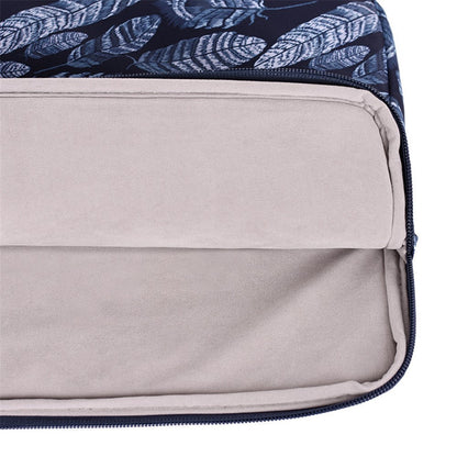 CANVASARTISAN H4-03 Notebook Liner Bag Leaves Pattern Protective Cover Zipper Case for 15-inch Laptop