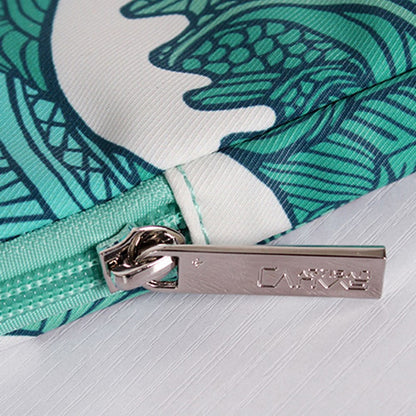 CANVASARTISAN H3-04 14-inch Laptop Sleeve, Green Wave Pattern Lightweight Notebook Computer Bag