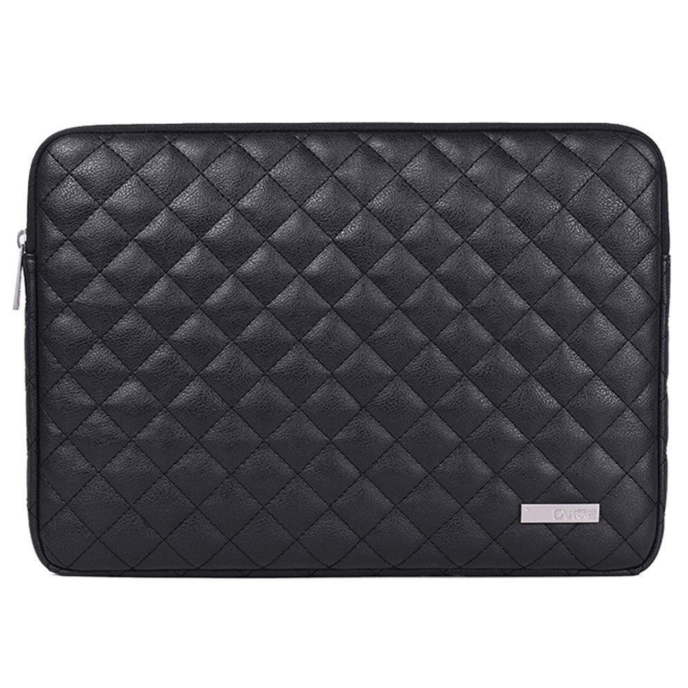 CANVASARTISAN L19-04 for 13-inch Notebook Sleeve Rhombus Texture Laptop Bag Shockproof Zipper Case