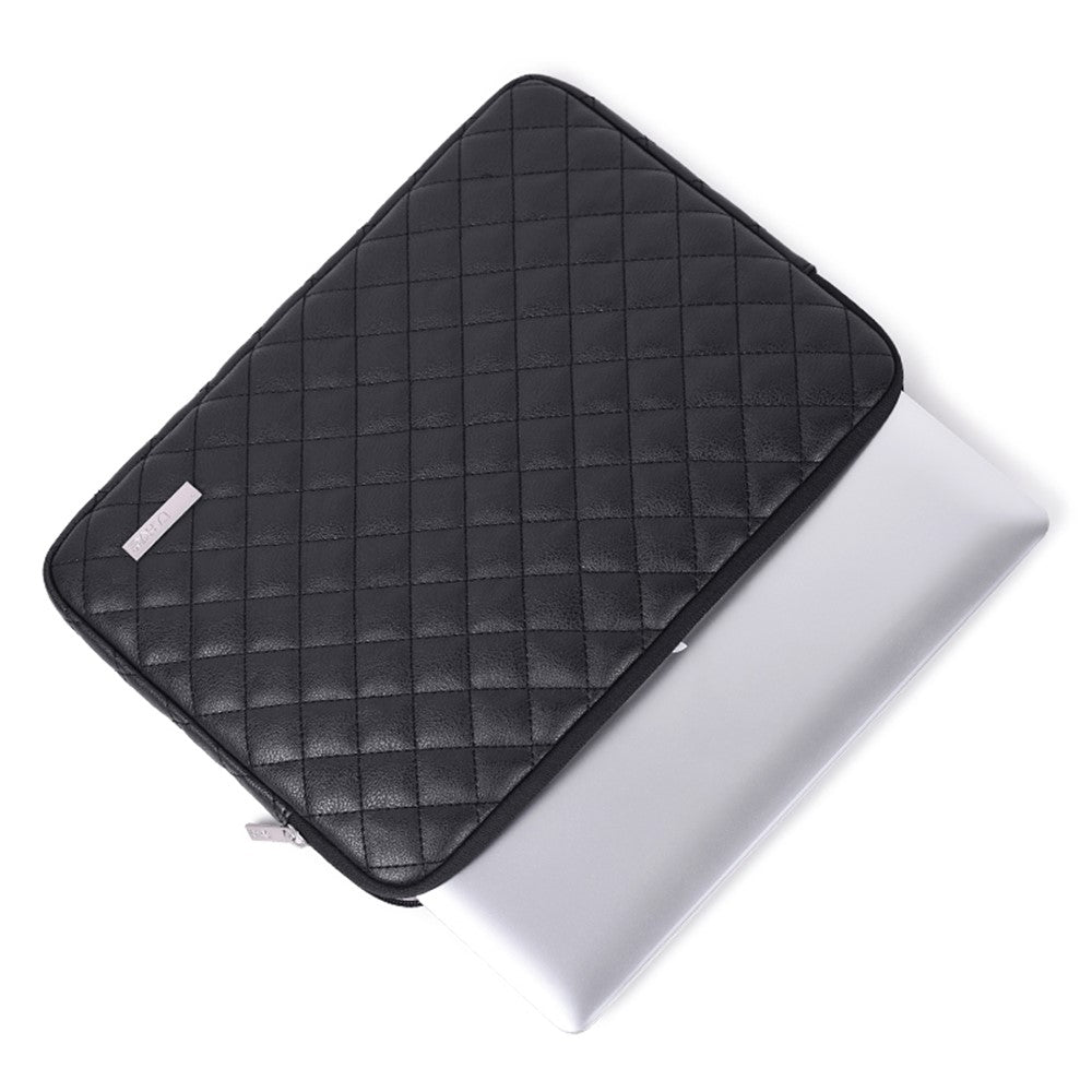 CANVASARTISAN L19-04 for 13-inch Notebook Sleeve Rhombus Texture Laptop Bag Shockproof Zipper Case